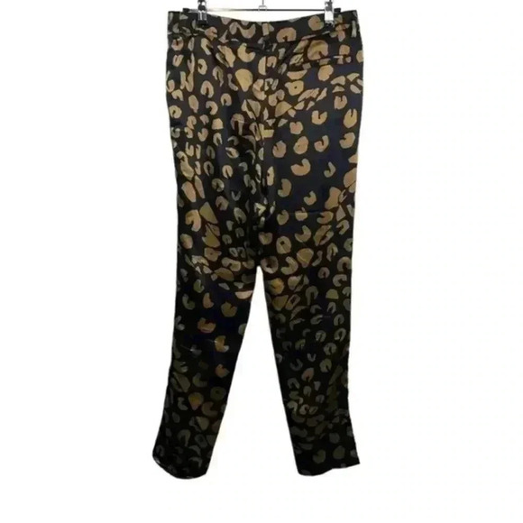 Jenni Kayne Black And Gold Silk Leopard Print Straight Leg Pant - Picture 3 of 7